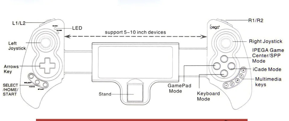 Game Controller for FPS Gaming, Stretchable Design