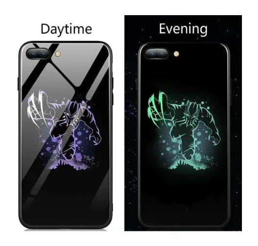Glow-in-the-Dark Marvel Glass Case for iPhones