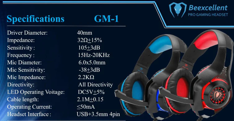Glow Gaming Headphones - Over-Ear Design