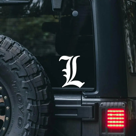 5in Death Note L Symbol Vinyl Sticker for Trucks Cars laptops & More. - My Anime Haven