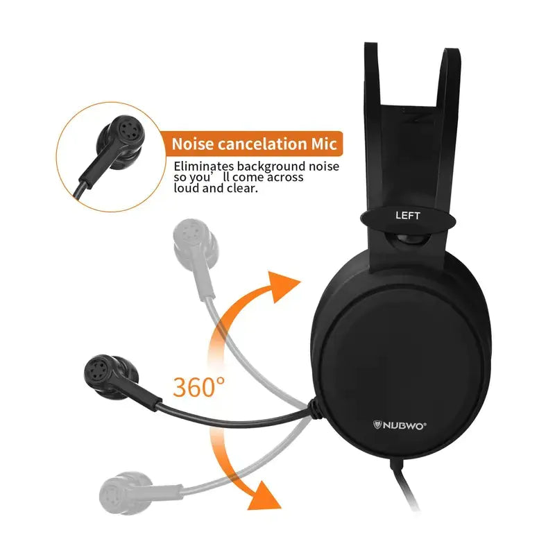 NUBWO N7D Noise Cancelling Wired Gaming Headset