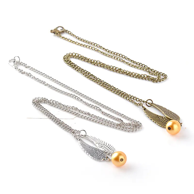 Harry Potter Deathly Hallows Golden Snitch Necklace