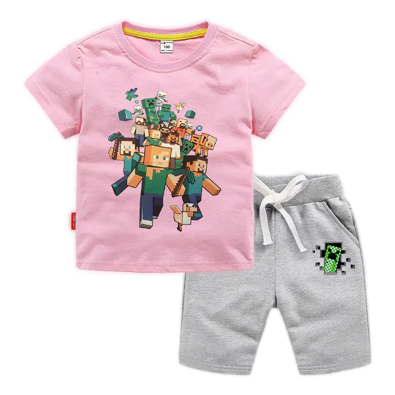 Minecraft Kids Cotton T-Shirt and Shorts Set