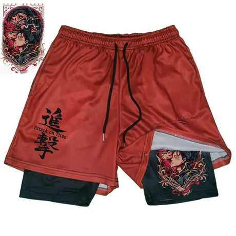 Anime Attack on Titan Gym Shorts Black - My Anime Haven