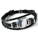 Anime Merch Accessories: Naruto, One Piece & Attack on Titan Leather Bracelet