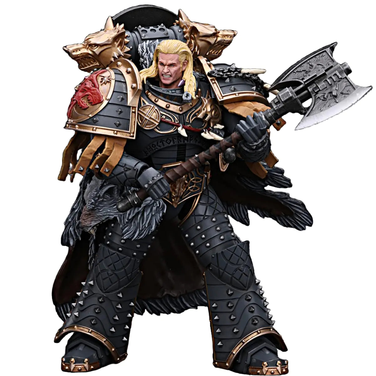 JOYTOY 1/18 Action Figure Warhammer 40000 Space Wolves Leman Russ Primarch of The VIth Legion 7inch Collectible Figurine GiftsToys for Kids 15+ and Adults