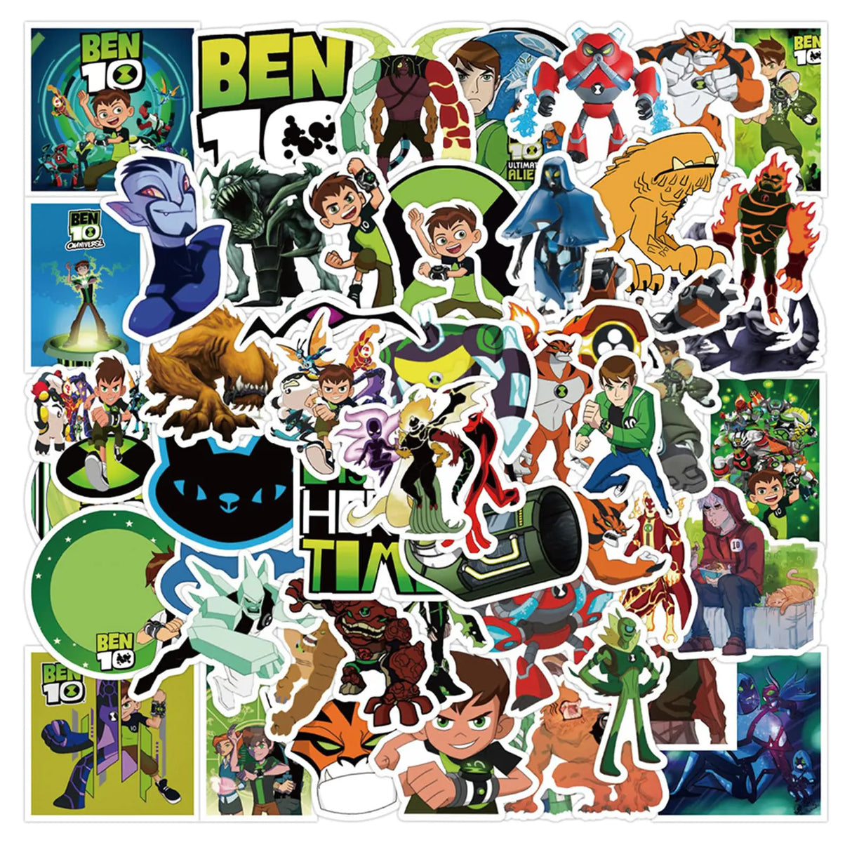 50pcs Funny Cartoon Ben Sticker Decals for Laptops Water Bottles Toys and Gifts for TeensGirlsPerfect for LaptopPhoneSkateboardTravel