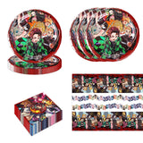 41Pcs Demon Slayers Party Supplies include 20 plates 20 napkins for De Slayers 1 Tablecloth Birthday party Decoration - My Anime Haven