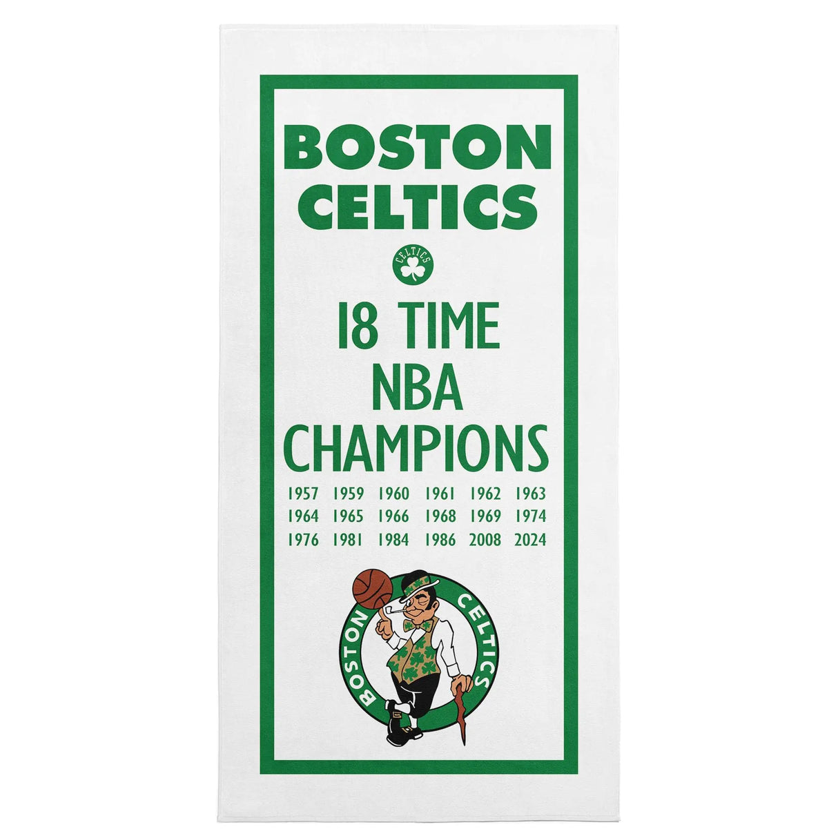 Northwest NBA Boston Celtics NBA Champions 2024 Beach Towel 30" x 60" Lucky
