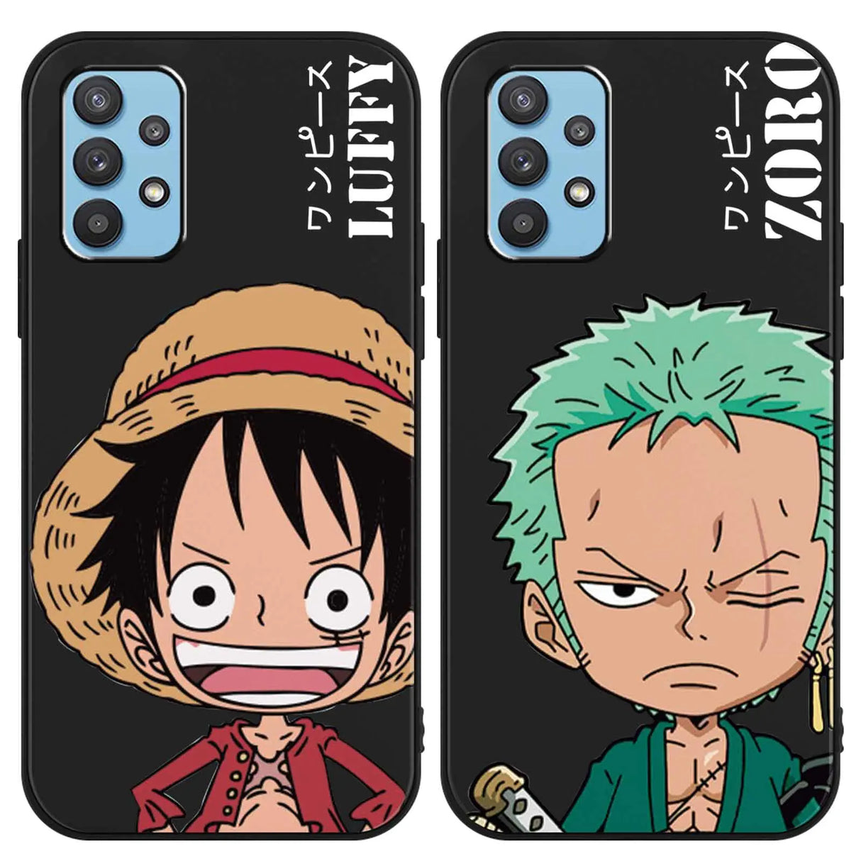 2 × Cool Phone Case for Samsung Galaxy A32 5G Case Silicone 6.5" Japanese Anime Cartoon Characters Print for Men Boys Women Girls Comics Manga Pattern Design Soft TPU Funda Cases for Samsung A32 5G