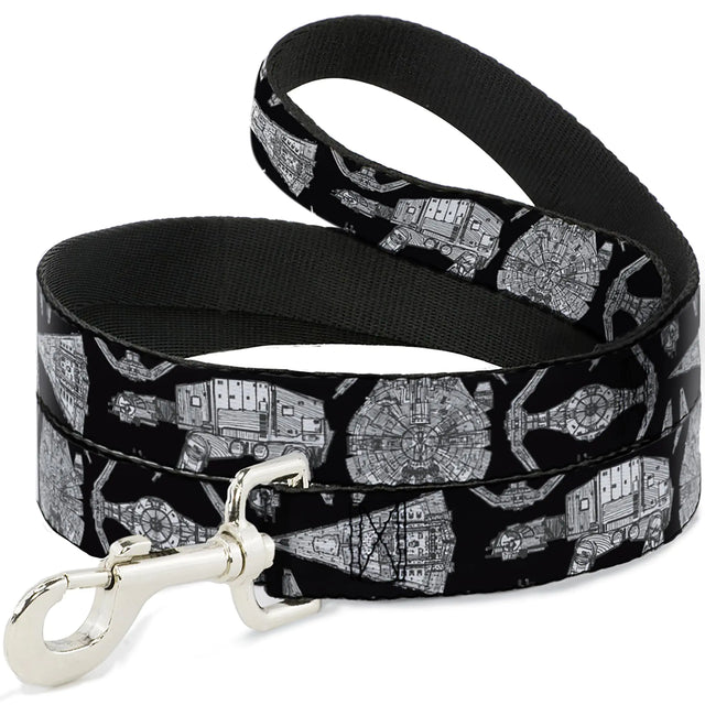 Star Wars Pet Leash Dog Leash Star Wars Ships and Vehicles Black Grays 4 Feet Long 0.5 Inch Wide - My Anime Haven