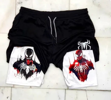 Marvel Spider-Man Venom Gym Shorts Men Fitness - My Anime Haven