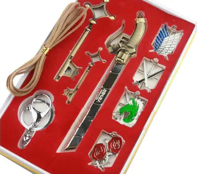Attack on Titan Necklace and Keychain Set (Anime)