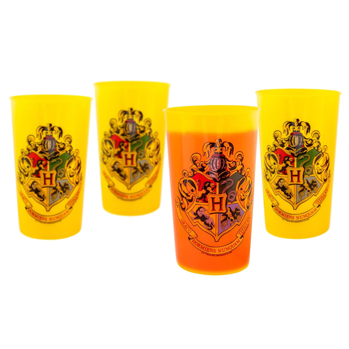 Silver Buffalo Harry Potter Hogwarts Crest 4-Pack Color Changing Cups 20 Ounces