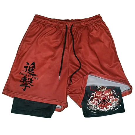Anime Attack on Titan Gym Shorts Black - My Anime Haven