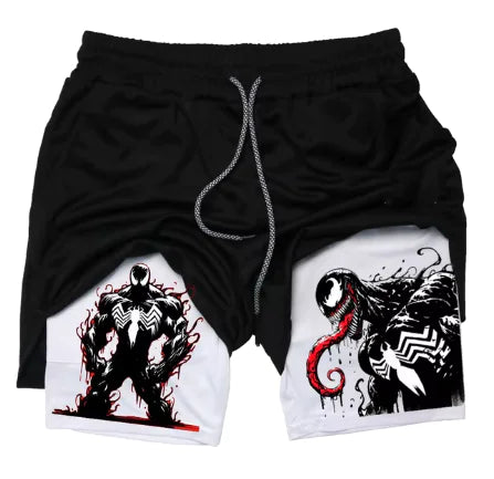 Marvel Spider-Man Venom Gym Shorts Men Fitness - My Anime Haven