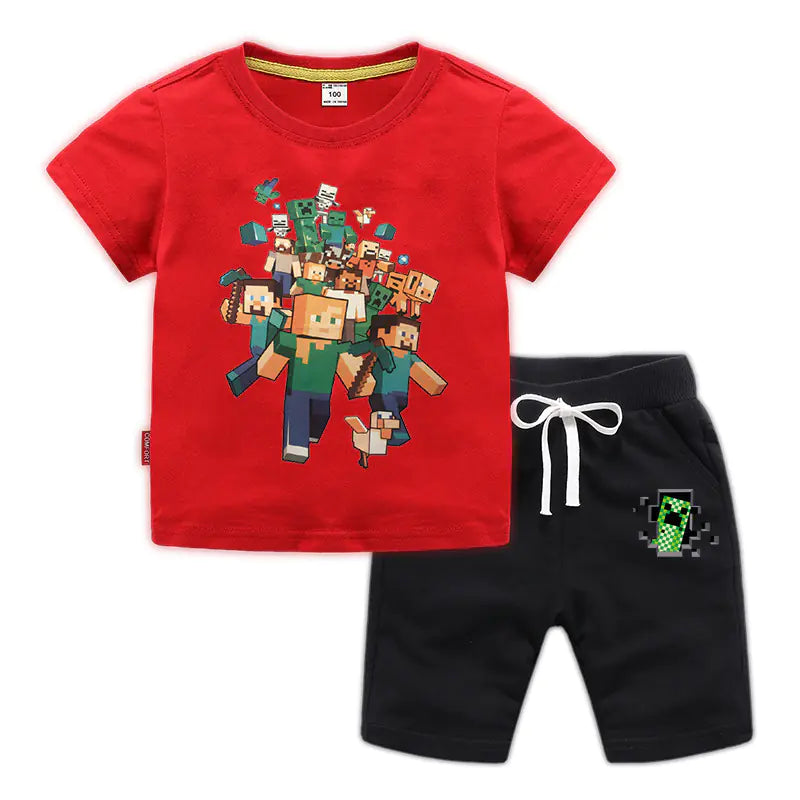 Minecraft Kids Cotton T-Shirt and Shorts Set
