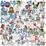 Regular Show 50ct Vinyl Large Deluxe Stickers Variety Pack - Laptop Water Bottle Scrapbooking Tablet Skateboard Indoor/Outdoor