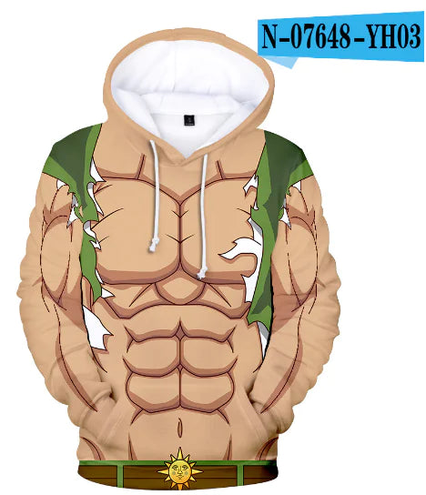 Unisex Hoodie with 3D Fashion Design, Seven Deadly Sins