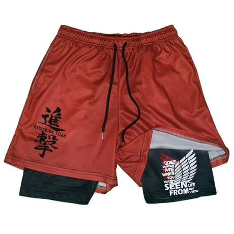 Anime Attack on Titan Gym Shorts Black - My Anime Haven