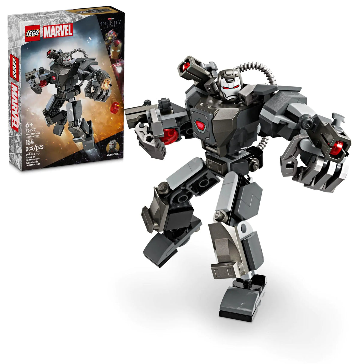 LEGO Marvel War Machine Mech Armor Buildable Marvel Action Figure Toy for Kids with 3 Stud Shooters Legendary Character from The MCU Marvel Gift for Boys and Girls Aged 6 and Up 76277