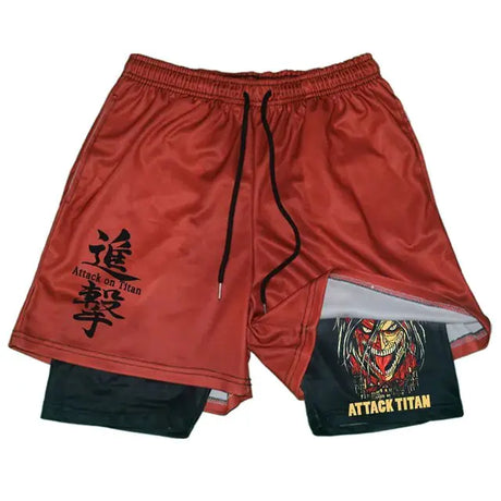 Anime Attack on Titan Gym Shorts Black - My Anime Haven