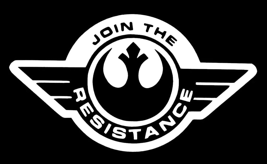 Join The Resistance Star Wars Decal Vinyl Sticker|Cars Trucks Vans Walls Laptop| White |5.5 x 3 in|CCI1346