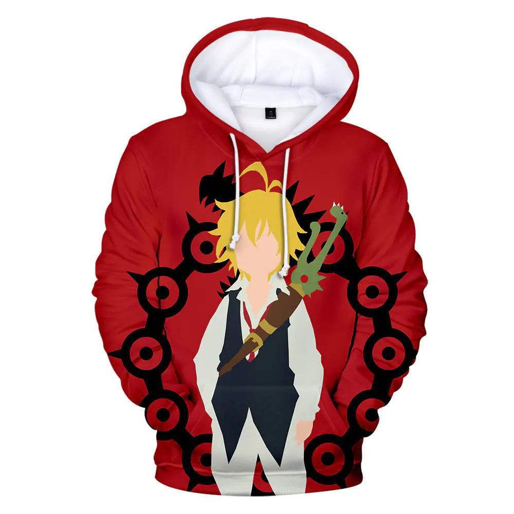Unisex Hoodie with 3D Design - Seven Deadly Sins Theme