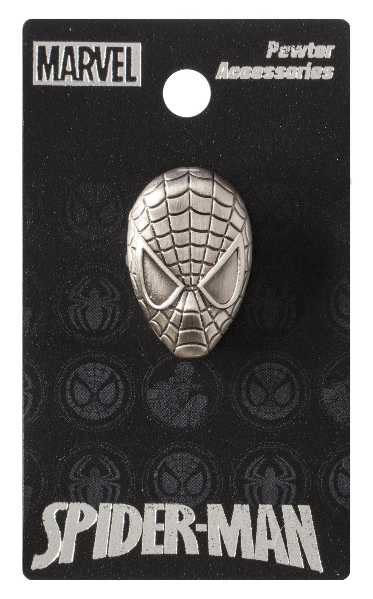 Marvel Spider-Man Head Pewter Lapel PinSilver1"