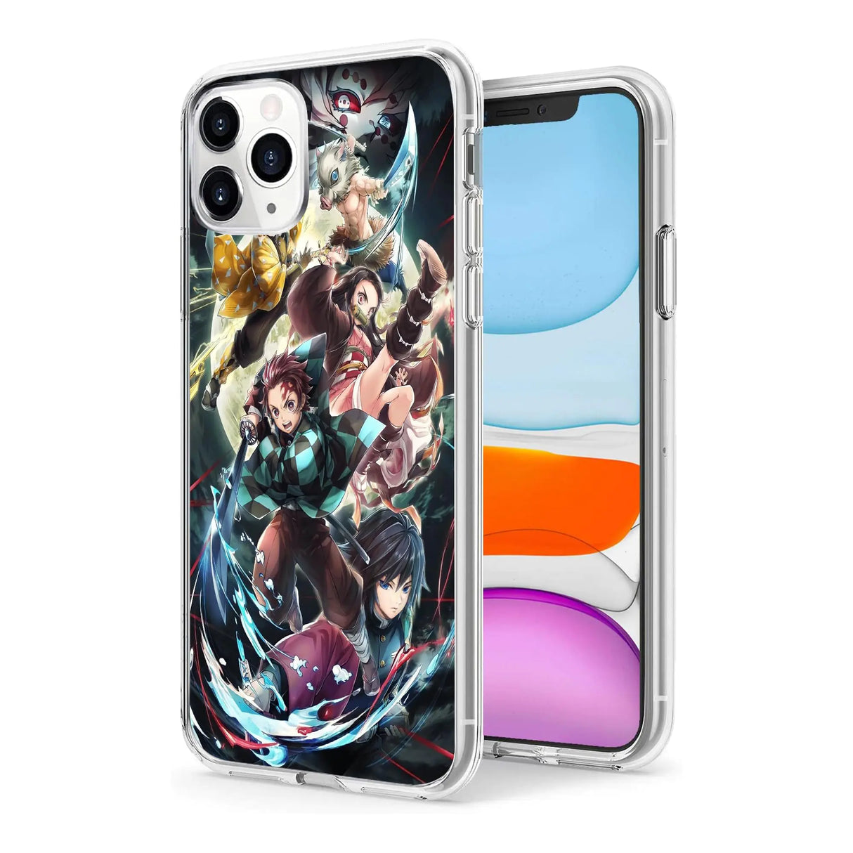 Compatible with iPhone 13 Pro Case Anime Cool Manga TPU Drop Protection Shock Absorbing Scratch Resistant Phone Clear Case Cover (Anime-Demon-Slayer-Comic-3)