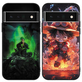 2 Pack Cool Phone Case for Google Pixel 6 Pro 5G 6.71"Japanese Anime Cartoon Characters Print for Men Women TeensComics Manga Pattern DesignSoft TPU Funda Cases for Google Pixel 6 Pro Black Cover