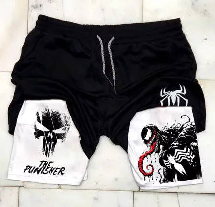 Marvel Spider-Man Venom Gym Shorts Men Fitness - My Anime Haven