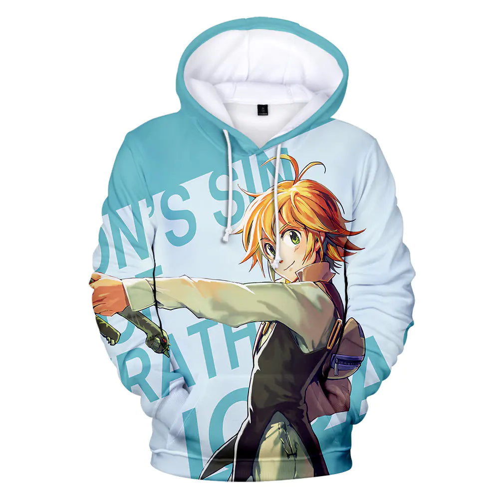 Unisex Hoodie with 3D Design - Seven Deadly Sins Theme