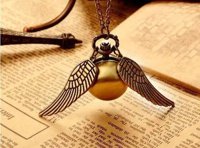 Harry Potter Golden Snitch Pocket Watch Necklace