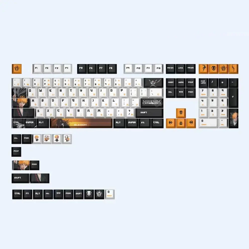 128 Keys Anime Bleach Keycaps for Cherry MX Switch Mechanical Keyboard - My Anime Haven