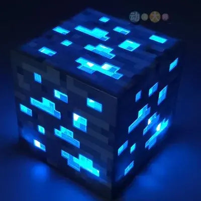 Color Changing Minecraft Lamp and Toy Sword Pickaxe