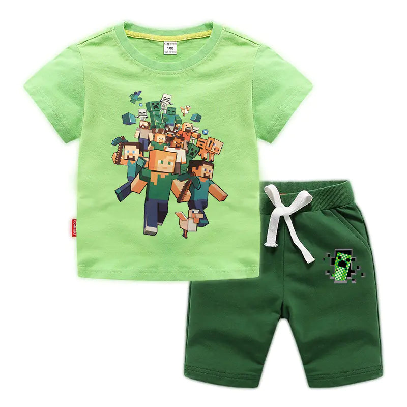 Minecraft Kids Cotton T-Shirt and Shorts Set