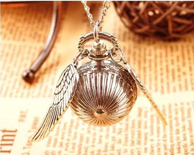 Harry Potter Golden Snitch Pocket Watch Necklace