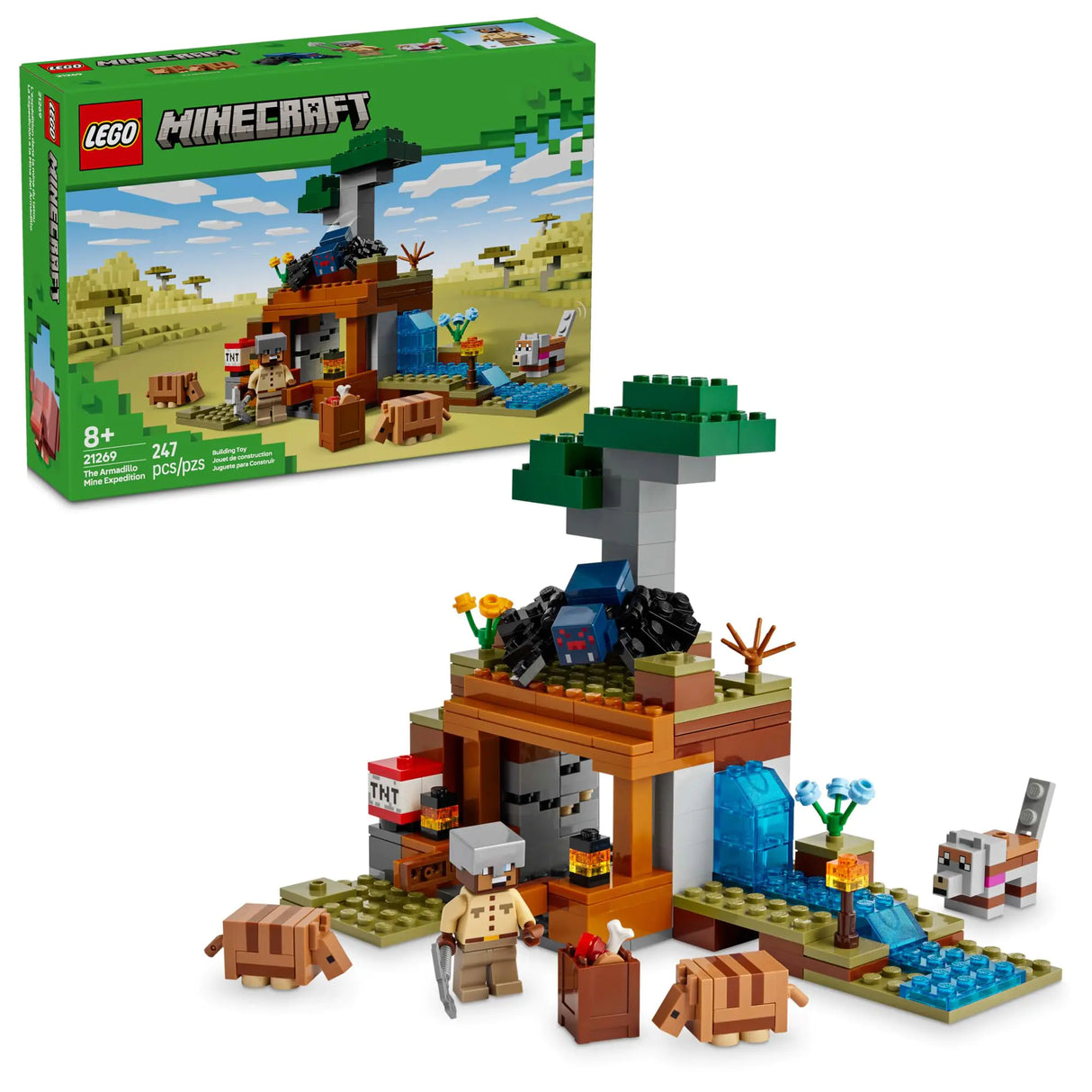 LEGO Minecraft The Armadillo Mine Expedition Toy Figures and Playset - Building Minecraft Toy for Kids Boys and Girls Ages 8+ - with Gaming Figures for Pretend Play - Gift Idea for Birthdays - 21269
