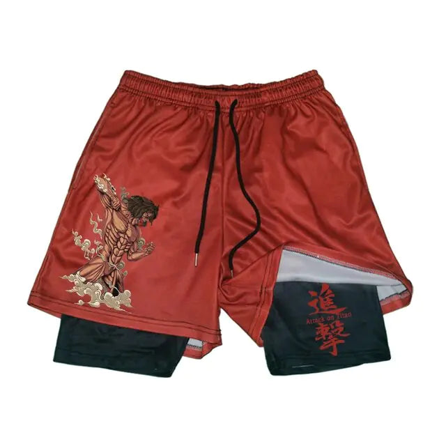 Anime Attack on Titan Gym Shorts Black - My Anime Haven