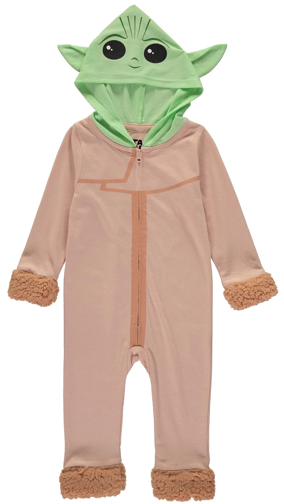 STAR WARS Baby Yoda Costume - Costume - New Born Halloween Costume Halloween Costume Infant Boys Long Sleeve Hooded Romper Bodysuit Solid 12 months