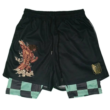 Anime Attack on Titan Gym Shorts Black - My Anime Haven