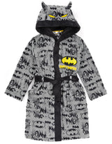DC Comics Batman Dressing Gown Boys Kids Grey Dark Knight Pjs Bathrobe 4-5 Years