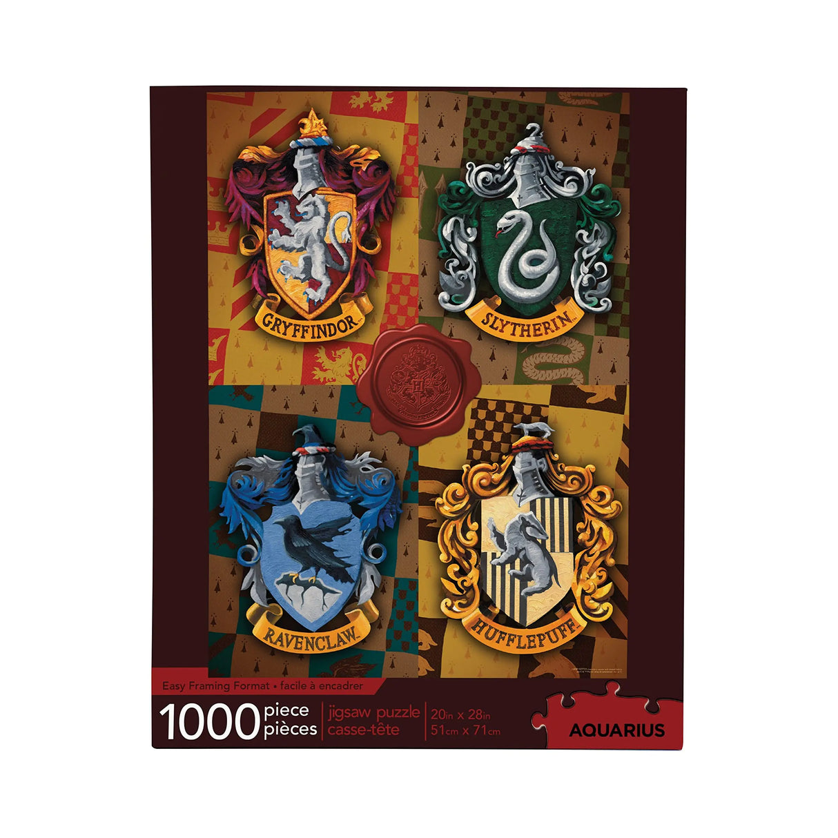 AQUARIUS Harry Potter Puzzle House Crests (1000 Piece Jigsaw Puzzle) - Officially Licensed Harry Potter Merchandise & Collectibles - Glare Free - Precision Fit - 20x28in