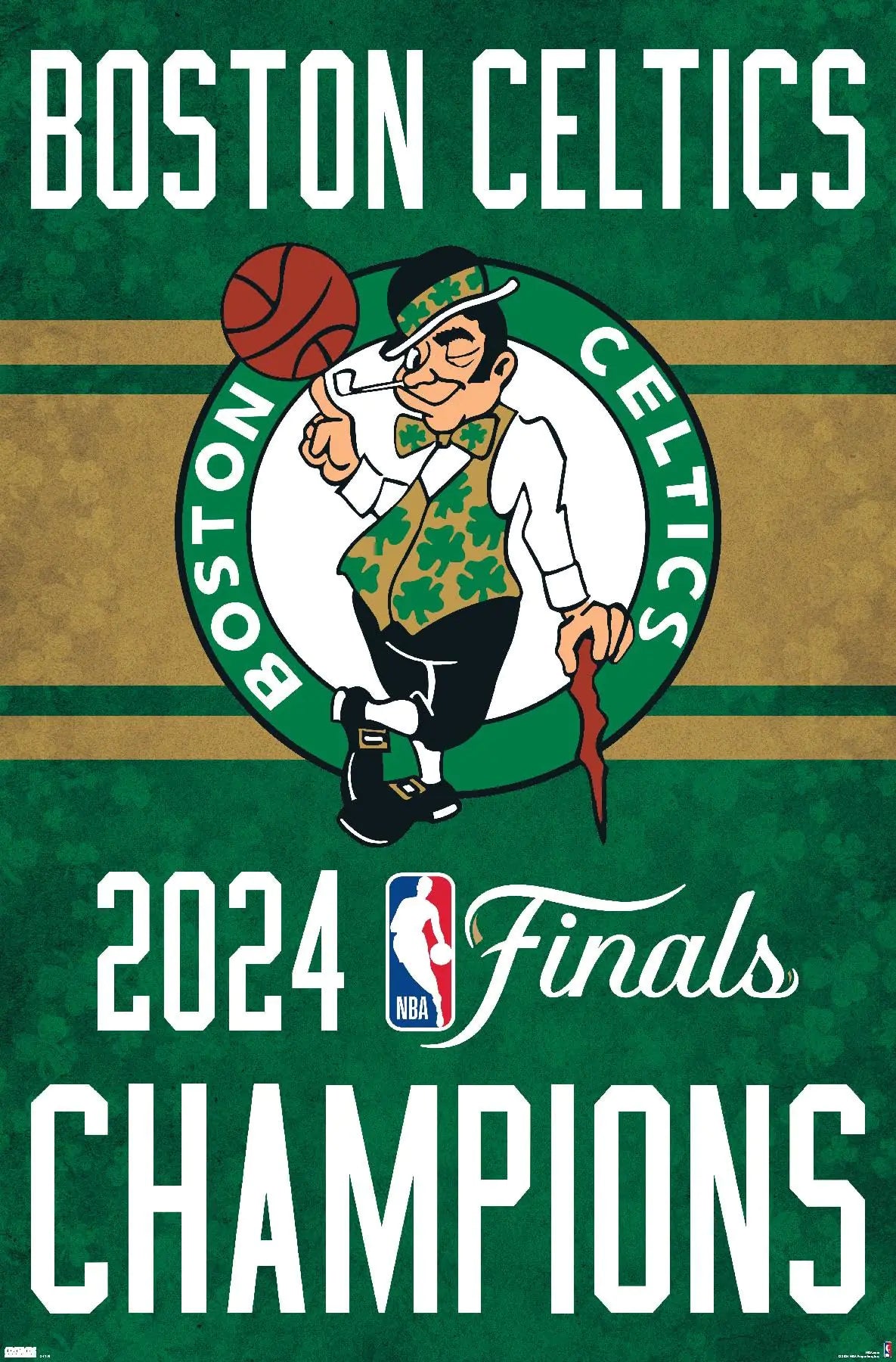 Trends International NBA Boston Celtics - 2024 NBA Finals Team Logo Wall Poster 34L x 22.4W Unframed Version