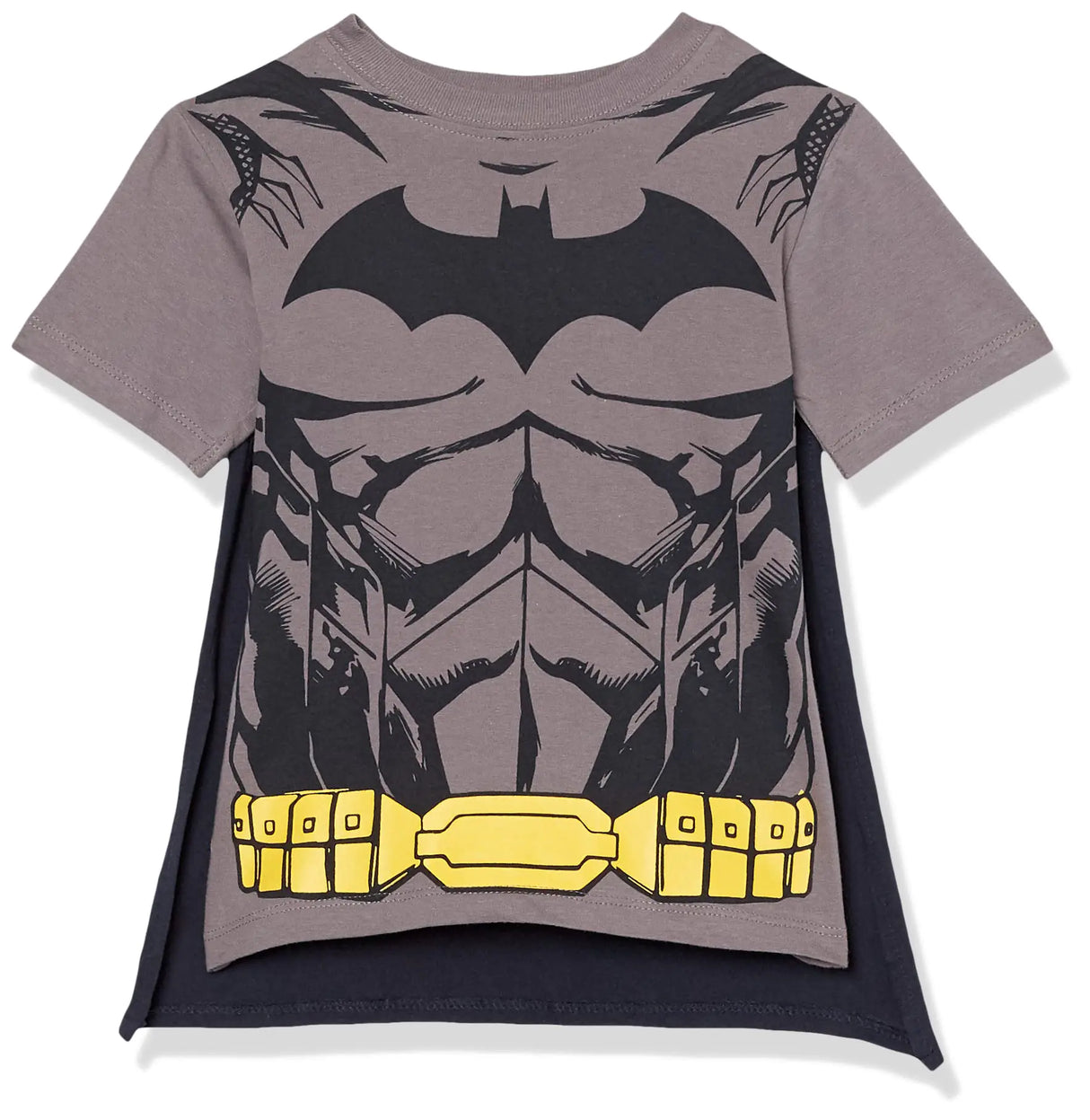DC Comics Boys Batman Cosplay Short Sleeve Cape Tee T-Shirt Charcoal/Black 5-6 US