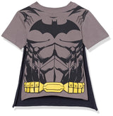 DC Comics Boys Batman Cosplay Short Sleeve Cape Tee T-Shirt Charcoal/Black 5-6 US