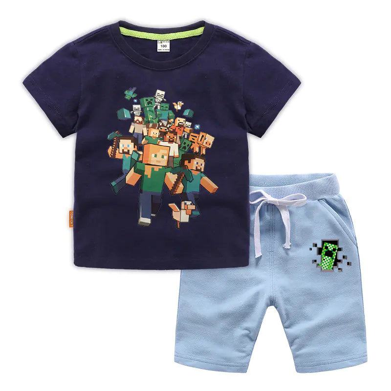 Minecraft Kids Cotton T-Shirt and Shorts Set