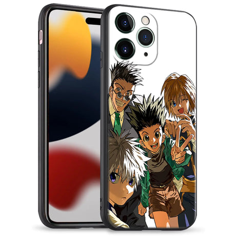 Akatxezy Gon Killua and Kurapika HxH Creativity Manga Design Phone Case - Fan Favorite Anime Black Soft Silicone Shell for iPhone 16 Pro Max - My Anime Haven