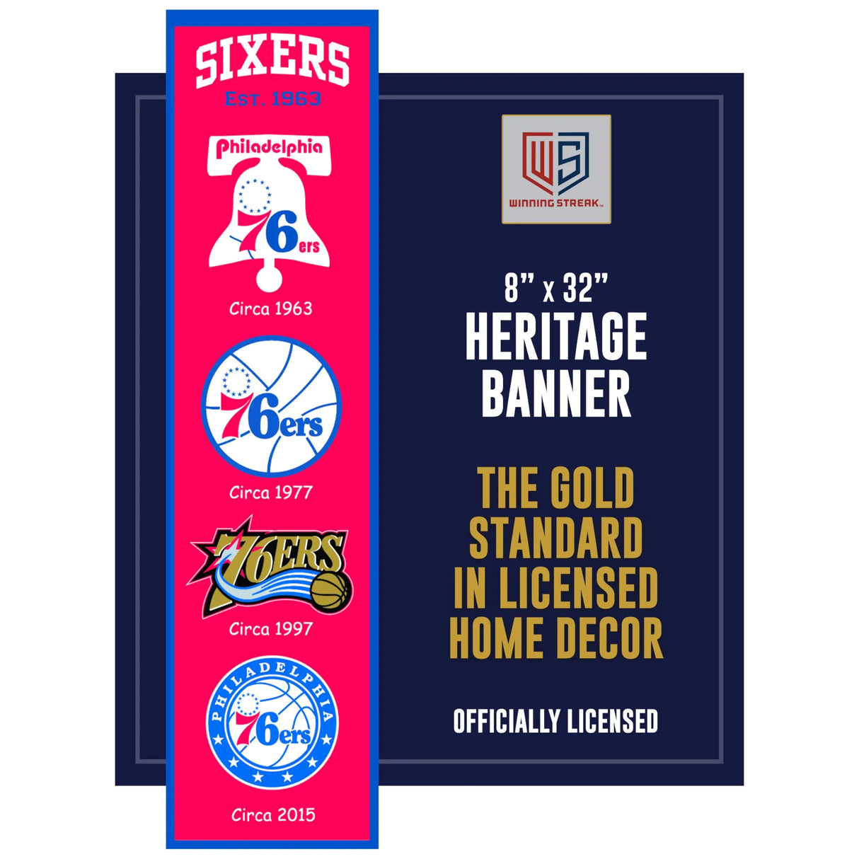 NBA Philadelphia 76ers Heritage Banner